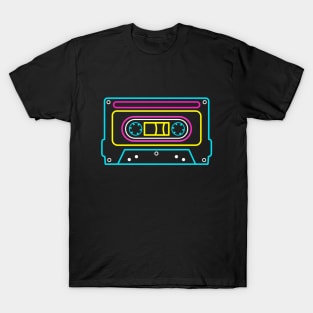 CASSETTE NEON - 90s music collector T-Shirt